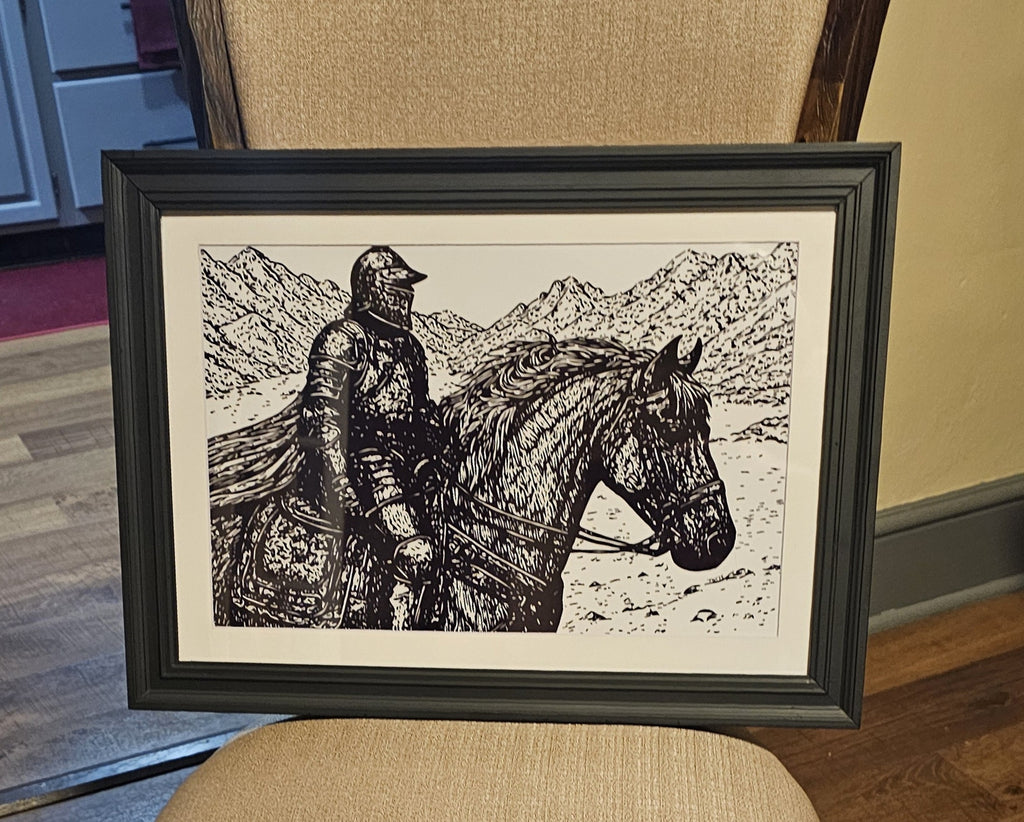 Knight Errant Original Ink Illustration