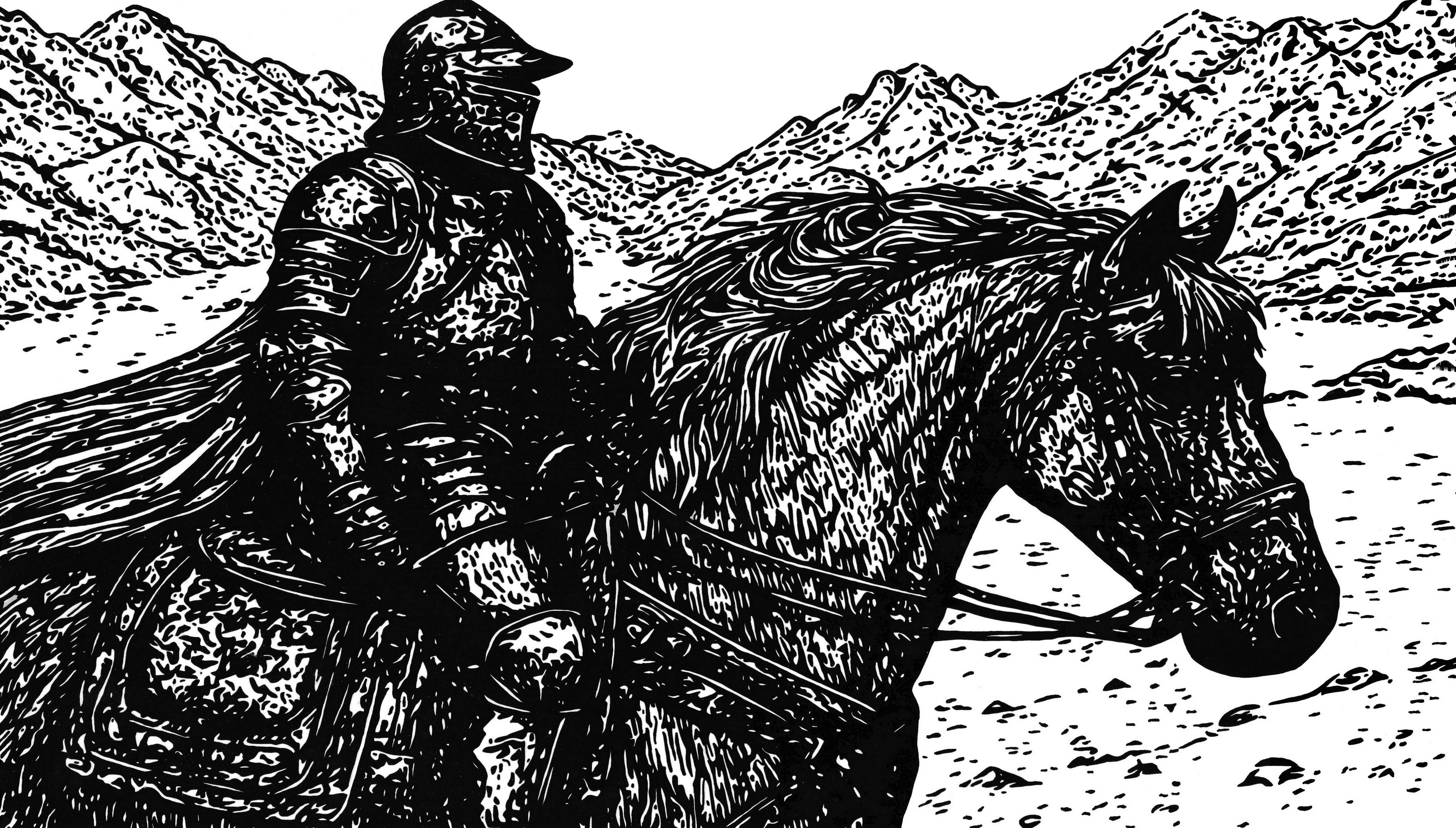Knight Errant Original Ink Illustration