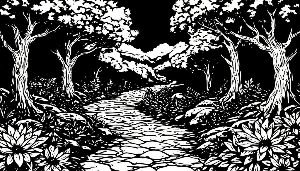Secluded Pathway Original Ink Illustration